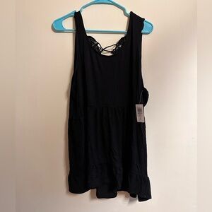 Torrid Black Sleeveless Top with Lace Accent NWT size 4 - 26